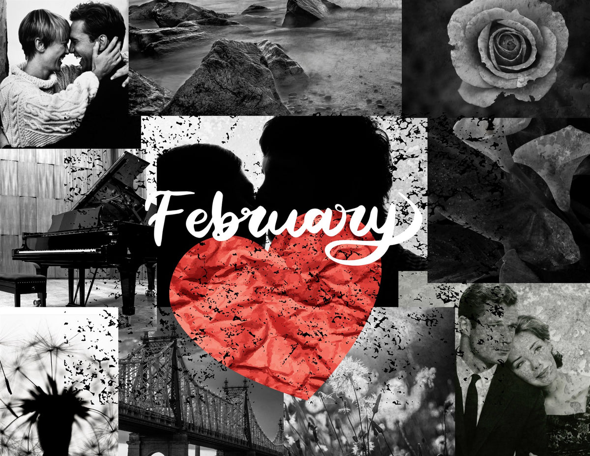 seasons in collage: 2027 wall calendar february artwork